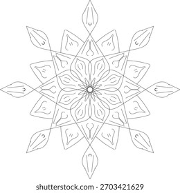 Mandala blanco y negro para colorear.