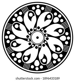 Black and White mandala for coloring book