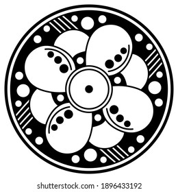 Mandala en blanco y negro para libro de colores
