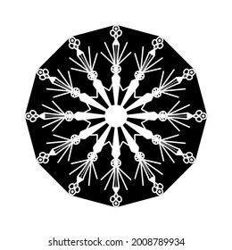 
Black and white mandala for coloring book illustration vector design.