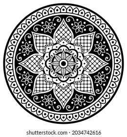 Black and White mandala for coloring book
