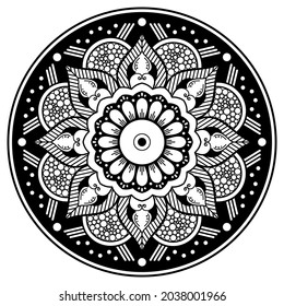 Black and White mandala for coloring book