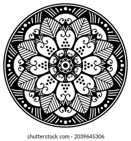 Mandala en blanco y negro para libro de colores