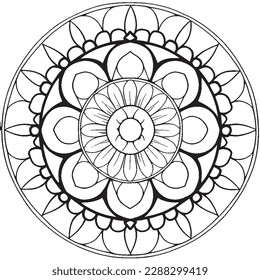 Black and White mandala for coloring book
