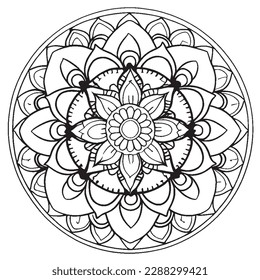 Black and White mandala for coloring book