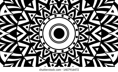 Black and white mandala for coloring page