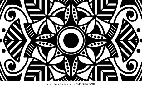 Black and white mandala for coloring page