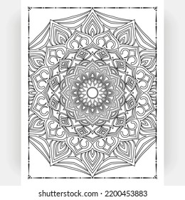 Black and white mandala for coloring pages interior. Interior of a coloring page. Doodle mandala line art. Decoration mandala ornament design set vector.
