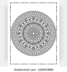 Black and white mandala for coloring pages interior. Interior of a coloring page. Doodle mandala line art. Decoration mandala ornament design set vector.
