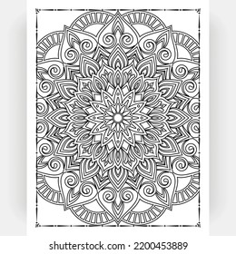 Black and white mandala for coloring pages interior. Interior of a coloring page. Doodle mandala line art. Decoration mandala ornament design set vector.
