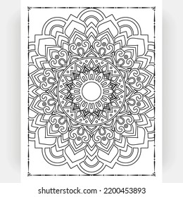 Black and white mandala for coloring pages interior. Interior of a coloring page. Doodle mandala line art. Decoration mandala ornament design set vector.
