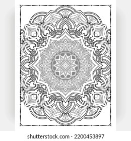 Black and white mandala for coloring pages interior. Interior of a coloring page. Doodle mandala line art. Decoration mandala ornament design set vector.
