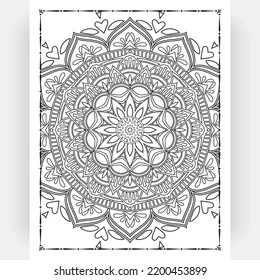 Black and white mandala for coloring pages interior. Interior of a coloring page. Doodle mandala line art. Decoration mandala ornament design set vector.
