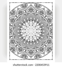 Black and white mandala for coloring pages interior. Interior of a coloring page. Doodle mandala line art. Decoration mandala ornament design set vector.
