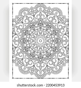 Black and white mandala for coloring pages interior. Interior of a coloring page. Doodle mandala line art. Decoration mandala ornament design set vector.
