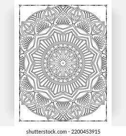 Black and white mandala for coloring pages interior. Interior of a coloring page. Doodle mandala line art. Decoration mandala ornament design set vector.
