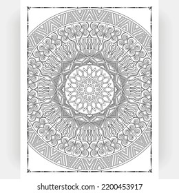 Black and white mandala for coloring pages interior. Interior of a coloring page. Doodle mandala line art. Decoration mandala ornament design set vector.
