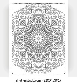 Black and white mandala for coloring pages interior. Interior of a coloring page. Doodle mandala line art. Decoration mandala ornament design set vector.
