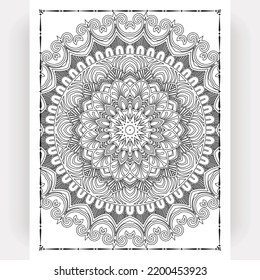 Black and white mandala for coloring pages interior. Interior of a coloring page. Doodle mandala line art. Decoration mandala ornament design set vector.
