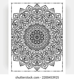 Black and white mandala for coloring pages interior. Interior of a coloring page. Doodle mandala line art. Decoration mandala ornament design set vector.
