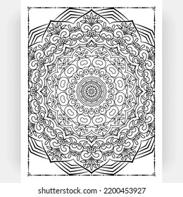 Black and white mandala for coloring pages interior. Interior of a coloring page. Doodle mandala line art. Decoration mandala ornament design set vector.
