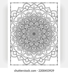 Black and white mandala for coloring pages interior. Interior of a coloring page. Doodle mandala line art. Decoration mandala ornament design set vector.
