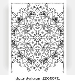 Black and white mandala for coloring pages interior. Interior of a coloring page. Doodle mandala line art. Decoration mandala ornament design set vector.
