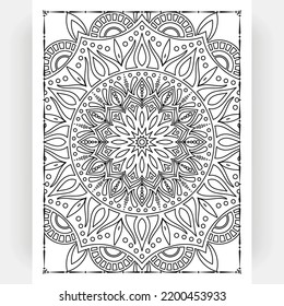 Black and white mandala for coloring pages interior. Interior of a coloring page. Doodle mandala line art. Decoration mandala ornament design set vector.
