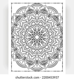 Black and white mandala for coloring pages interior. Interior of a coloring page. Doodle mandala line art. Decoration mandala ornament design set vector.
