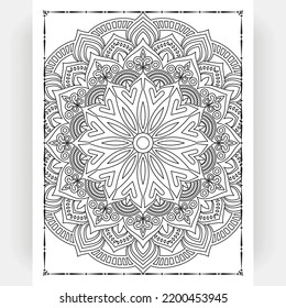 Black and white mandala for coloring pages interior. Interior of a coloring page. Doodle mandala line art. Decoration mandala ornament design set vector.
