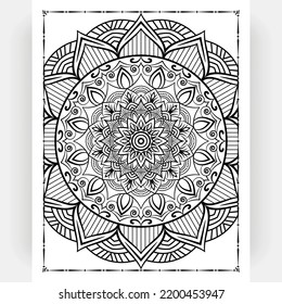 Black and white mandala for coloring pages interior. Interior of a coloring page. Doodle mandala line art. Decoration mandala ornament design set vector.
