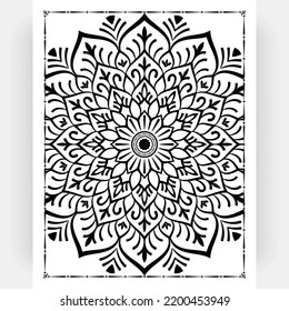 Black and white mandala for coloring pages interior. Interior of a coloring page. Doodle mandala line art. Decoration mandala ornament design set vector.
