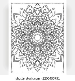 Black and white mandala for coloring pages interior. Interior of a coloring page. Doodle mandala line art. Decoration mandala ornament design set vector.
