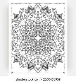 Black and white mandala for coloring pages interior. Interior of a coloring page. Doodle mandala line art. Decoration mandala ornament design set vector.
