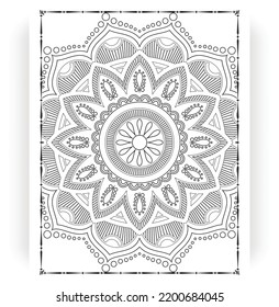 Black and white mandala for coloring pages interior. Interior of a coloring page. Doodle mandala line art. Decoration mandala ornament design set vector.