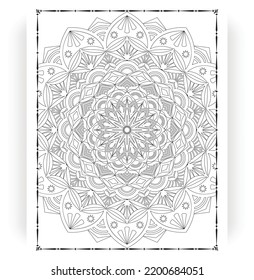 Black and white mandala for coloring pages interior. Interior of a coloring page. Doodle mandala line art. Decoration mandala ornament design set vector.