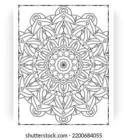 Black and white mandala for coloring pages interior. Interior of a coloring page. Doodle mandala line art. Decoration mandala ornament design set vector.