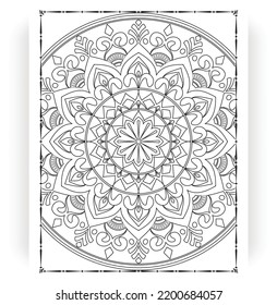 Black and white mandala for coloring pages interior. Interior of a coloring page. Doodle mandala line art. Decoration mandala ornament design set vector.