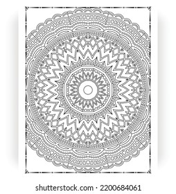 Black and white mandala for coloring pages interior. Interior of a coloring page. Doodle mandala line art. Decoration mandala ornament design set vector.