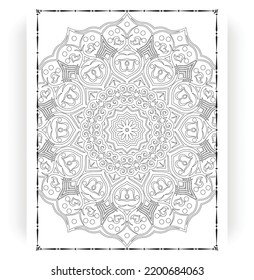 Black and white mandala for coloring pages interior. Interior of a coloring page. Doodle mandala line art. Decoration mandala ornament design set vector.