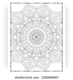 Black and white mandala for coloring pages interior. Interior of a coloring page. Doodle mandala line art. Decoration mandala ornament design set vector.