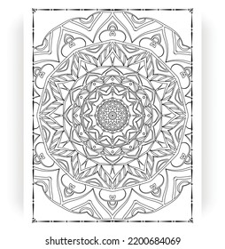 Black and white mandala for coloring pages interior. Interior of a coloring page. Doodle mandala line art. Decoration mandala ornament design set vector.