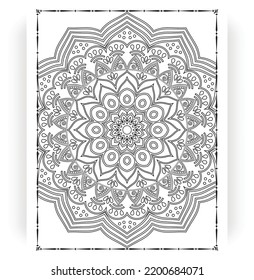 Black and white mandala for coloring pages interior. Interior of a coloring page. Doodle mandala line art. Decoration mandala ornament design set vector.