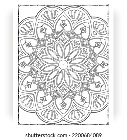 Black and white mandala for coloring pages interior. Interior of a coloring page. Doodle mandala line art. Decoration mandala ornament design set vector.