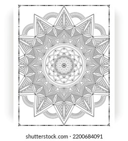 Black and white mandala for coloring pages interior. Interior of a coloring page. Doodle mandala line art. Decoration mandala ornament design set vector.