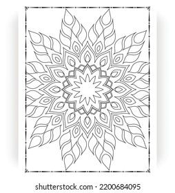 Black and white mandala for coloring pages interior. Interior of a coloring page. Doodle mandala line art. Decoration mandala ornament design set vector.