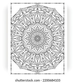 Black and white mandala for coloring pages interior. Interior of a coloring page. Doodle mandala line art. Decoration mandala ornament design set vector.