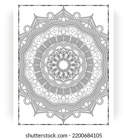 Black and white mandala for coloring pages interior. Interior of a coloring page. Doodle mandala line art. Decoration mandala ornament design set vector.