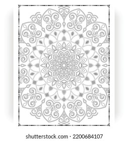 Black and white mandala for coloring pages interior. Interior of a coloring page. Doodle mandala line art. Decoration mandala ornament design set vector.