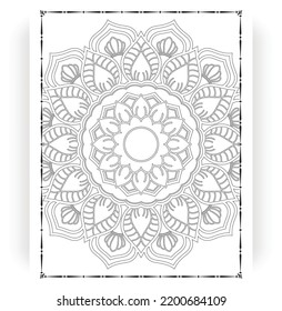 Black and white mandala for coloring pages interior. Interior of a coloring page. Doodle mandala line art. Decoration mandala ornament design set vector.